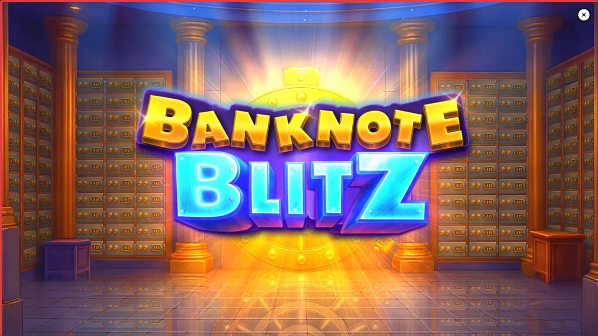 Interface do slot Banknote Blitz com tema de cofre de banco